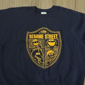 Vintage Sesame Street Mens Extra Large Blue Sweatshirt